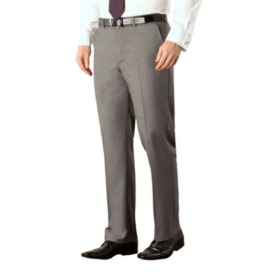Occasions Grey plain weave regular fit trouser